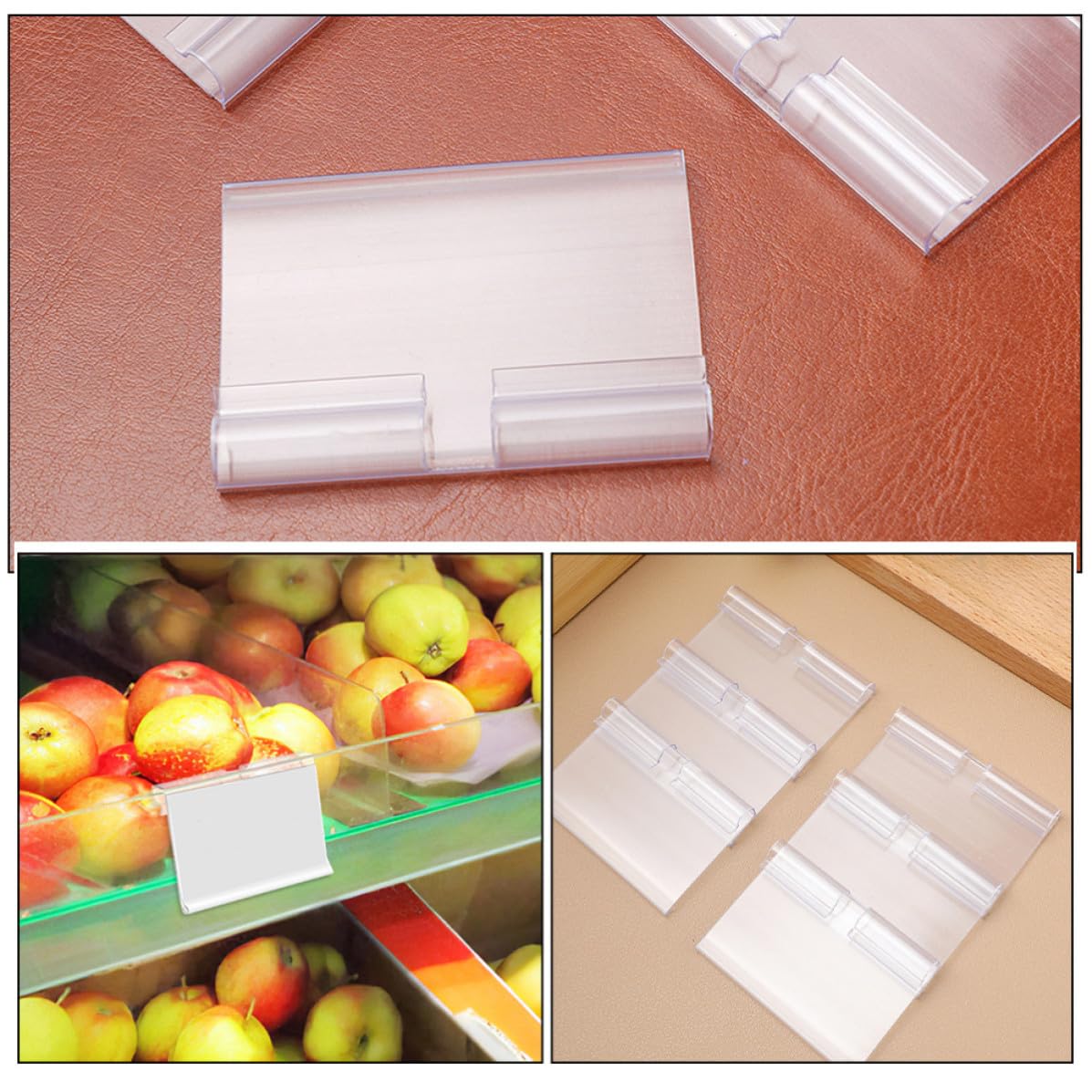 Cabilock 250 Pièces Porte-étiquette Pvc Transparent pour Étagère, Clips