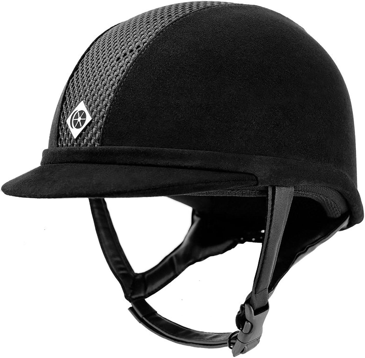 Charles Owen Leather Look AYR8 Plus Ventilated Riding Hat - Navy Sparkly Centre