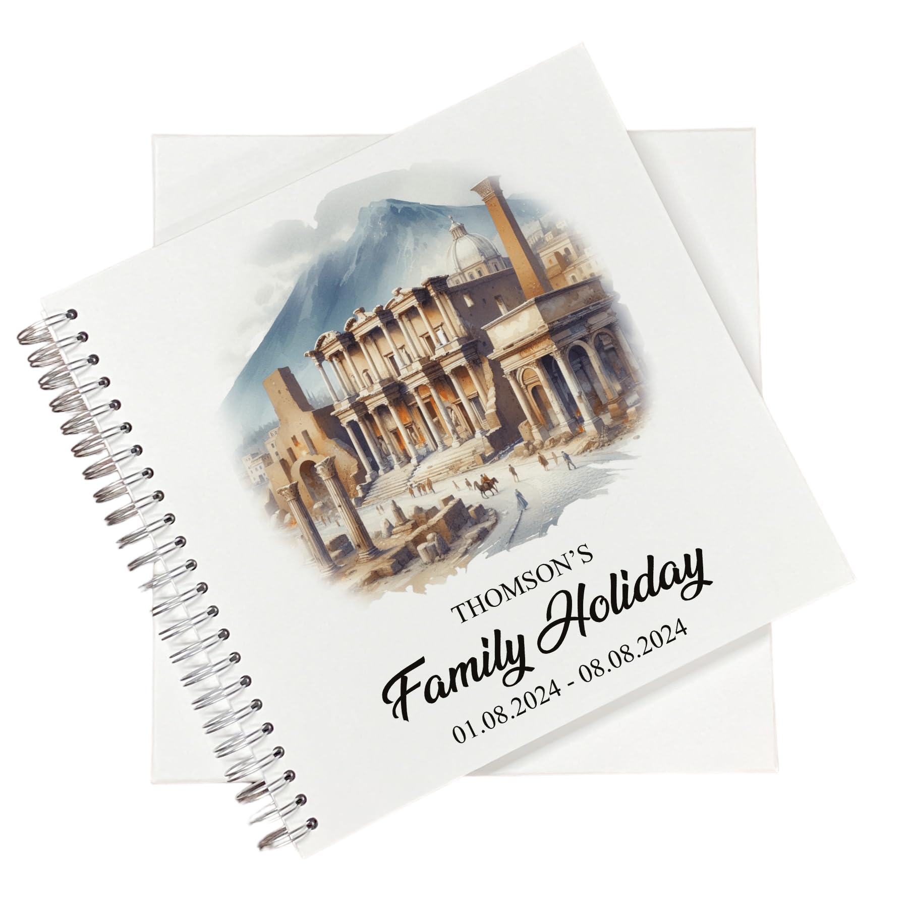 Personalised Italy Holiday Memory Scrapbook Journal Photo Albums (Pompeii, 12 x 12 Inches)