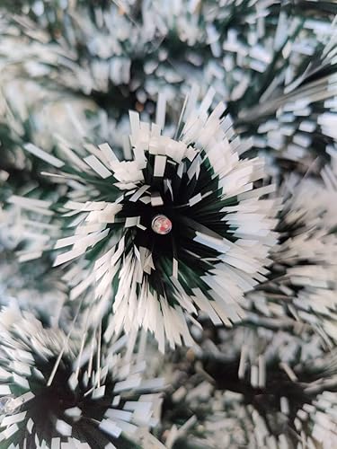 Miniatura 6 de GEX Árbol de Navidad preiluminado de 7 pies con luces, 8 modos, luces cálidas amarillas, verde oscuro artificial con borde blanco, pino con soporte