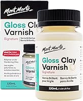 Mont Marte Glossy Clay Varnish Sealant 4.05oz - Clear High Gloss Finish for Air Dry & Polymer Clay Sculptures