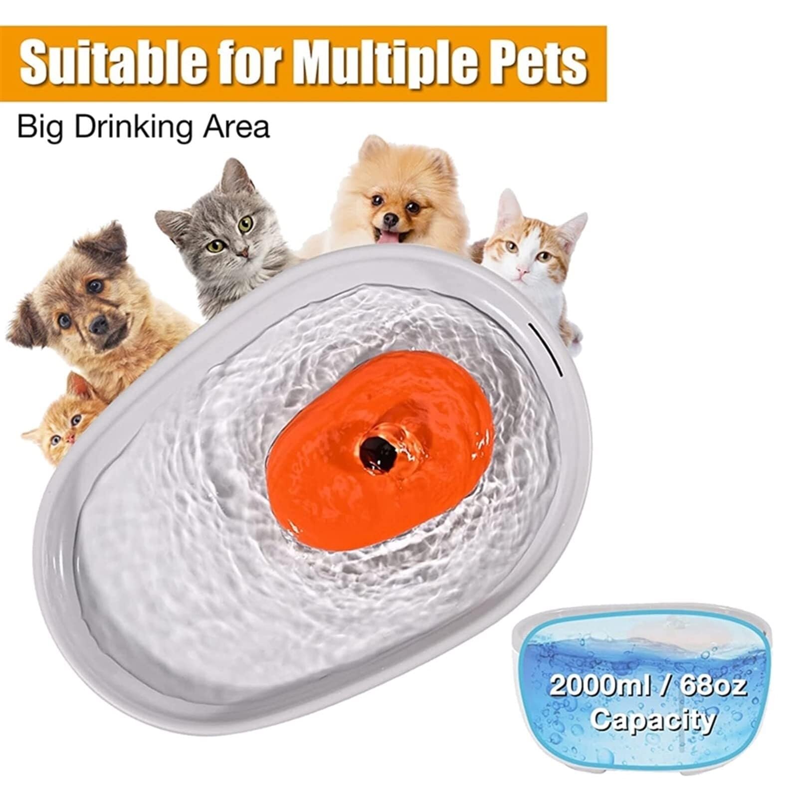 2L Automatic Pet Water Fountain for Cats, LED Light, 4-Stage Filtration System, BPA- - image 2