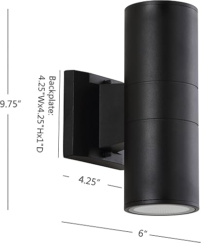 Miniatura 3 de JONATHAN Y JYL7445A Duo - Lámpara LED integrada de metal y vidrio de 6 pulgadas para exteriores, luz vertical, contemporánea, minimalista,