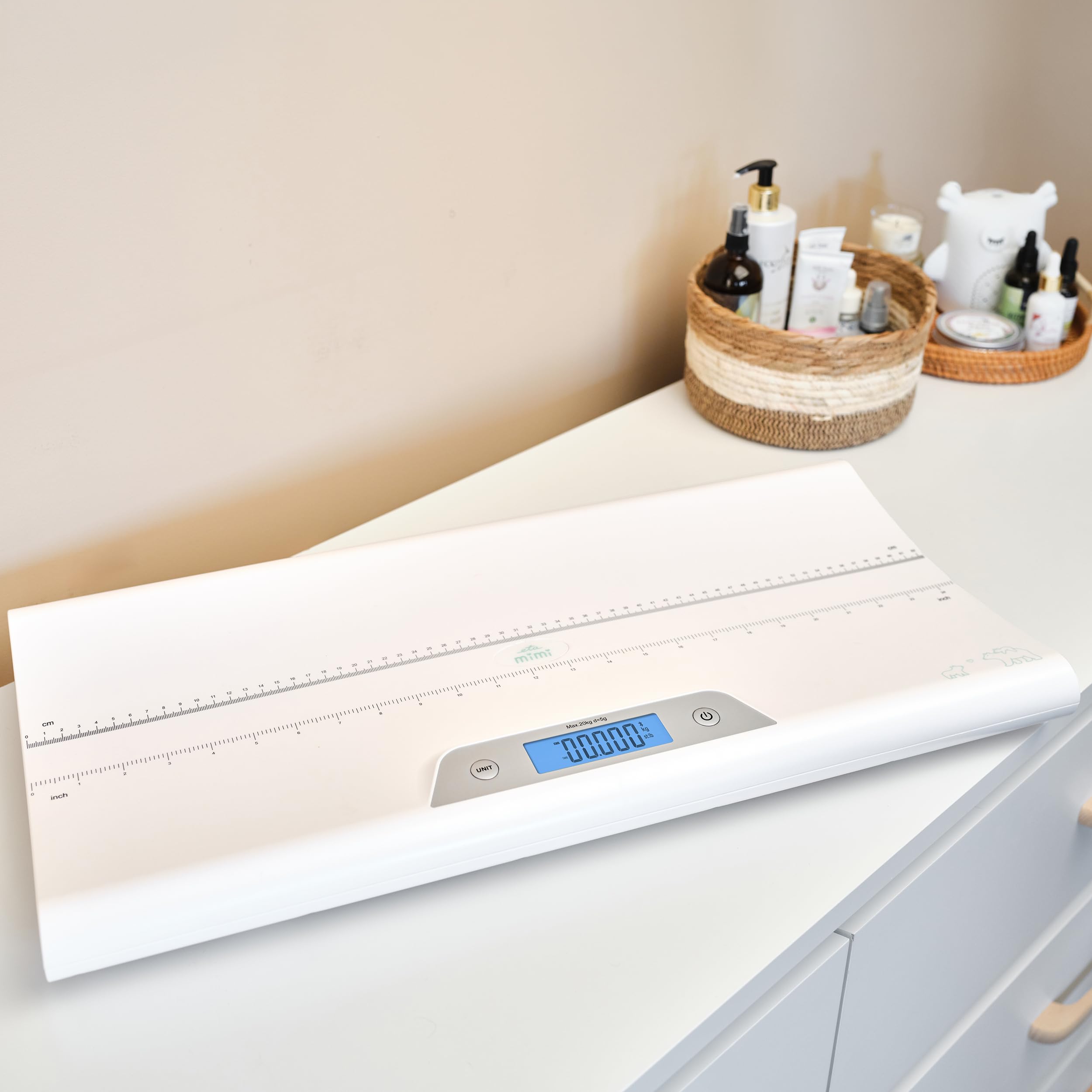 ETA MIMI Babywaage mit Smart App | Digitale Kinderwaage bis 20Kg | digitale LED Anzeige | LCD Display | Nullstell- und Tara-Funktion | hohe Ablesegenauigkeit | automatische Abschaltung I Weiß