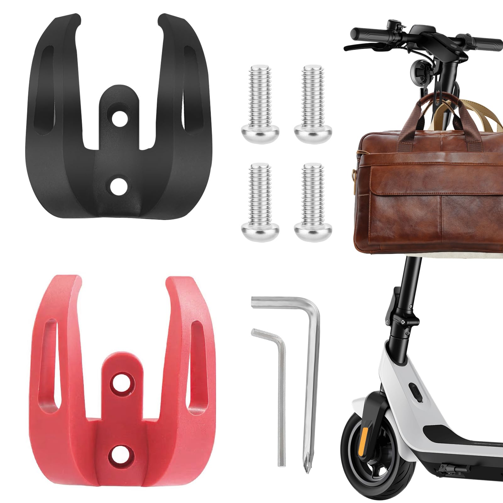 2 ganchos para scooter eléctrico, doble gancho compatible con Xiaomi Scooter, gancho multifunción, gancho para scooters, gancho de montaje, accesorios compatibles con Xiaomi Pro 2/Pro/M365/1S/Lite