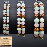 Vista 281 de MASSIVE BEADS Pulsera elástica de yoga hecha a mano con piedra natural, cristal curativo, energía, regalos para adultos unisex de 0.157 in, 0.236