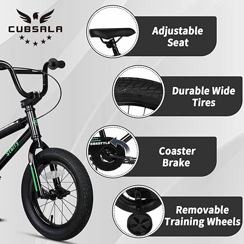 Miniatura 2 de 12 14 16 18 Inch Kids Bike BMX Style Bicycle with Training Wheels Coaster Brake for 2-10 Years Old Toddlers Boys Girls Multiple Colors