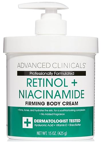 Advanced Clinicals Retinol Body Lotion Hidratante reafirmante y Tratamiento Crepey para el cuidado de la piel, crema corporal de retinol