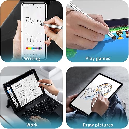 Miniatura 10 de LIULANZ Lápiz óptico con ranura para bolígrafo para pantallas táctiles, lápiz capacitivo universal de alta precisión para iPad, iPhone, tabletas,
