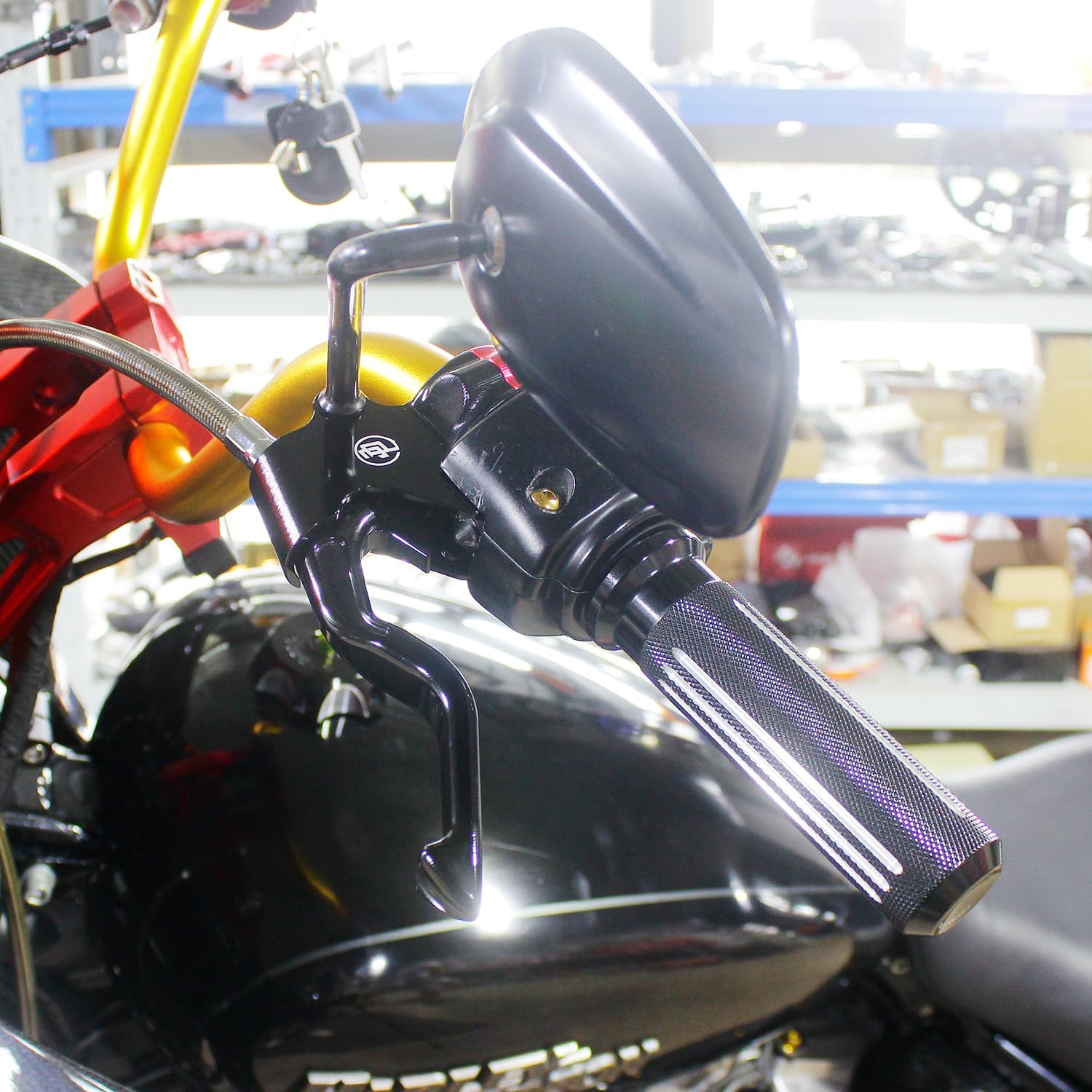 POWER JAMES Black Easy Pull Clutch Brake Shift Levers Hand Controls with clamp Lever Brackets Compatible with Harley Davidson 2018-25 Softail FLDE FLFB FLSL FLSB FXBB FXBR FXLR FXST Models (Black)