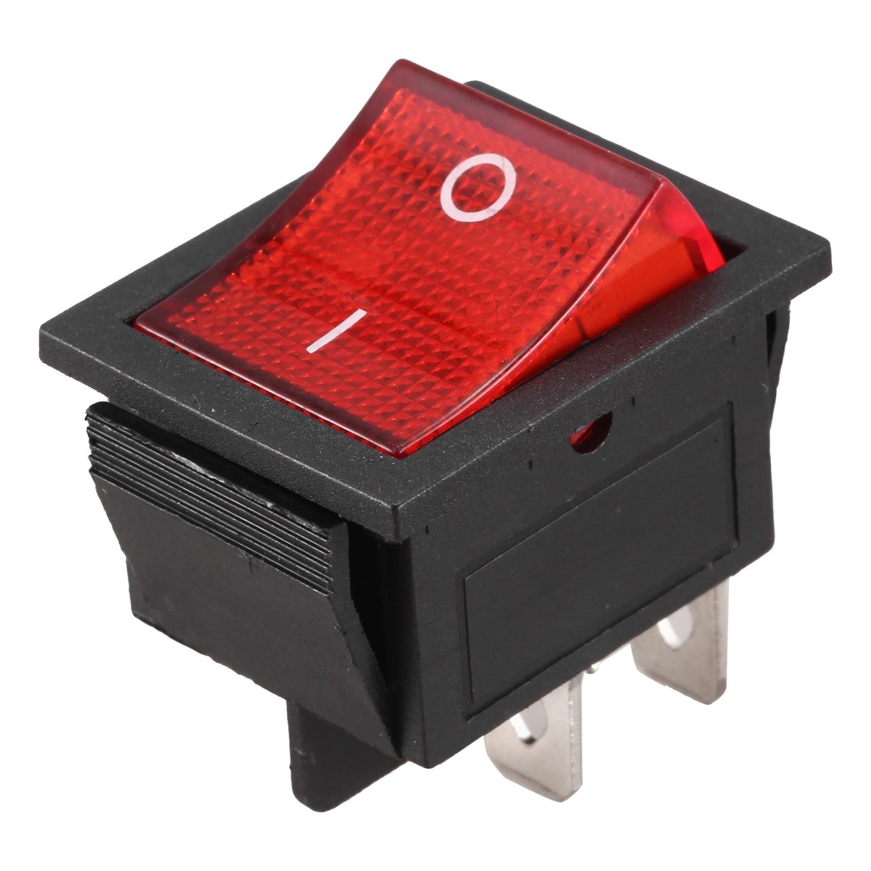 N84R Red Light Illuminated 4 Pin DPST ON/Off Snap in Rocker Switch 16A 20A 250V AC