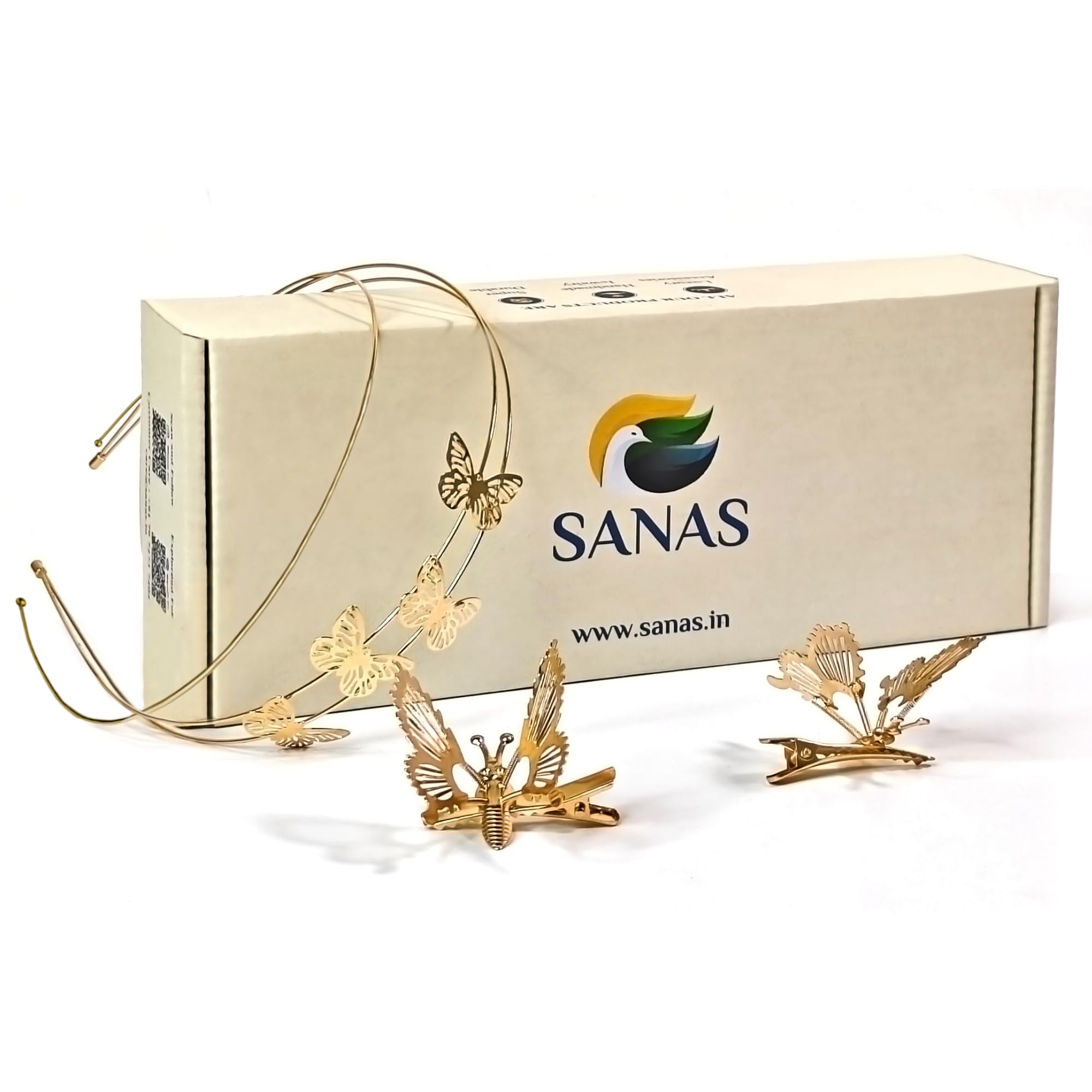 Sanas Butterfly Clip Metal Headband 4Pcs Moving Flying Butterfly Hairpin Wrapped Headdress Wedding Cute Butterfly Hair Band Accessories for Women and Girls 4Pcs (Golden) (B0CZPB9GT1) Amazon Price History, Amazon Price Tracker