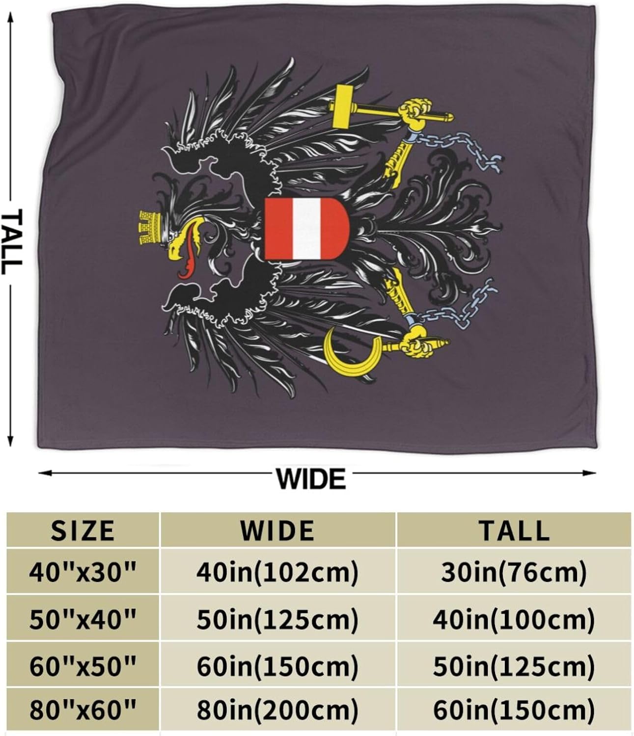 Austria Bundesadler Badge Throw Blanket for Couch Bed Sofa Soft and Comfortable Blankets 60"x50" Lightweight Flannel Throw Blanket