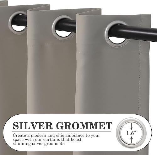 Miniatura 2 de Cortinas opacas para puerta corrediza con aislamiento térmico, cortinas insonorizadas con bloqueo de luz, tratamiento de ventana para dormitorio,