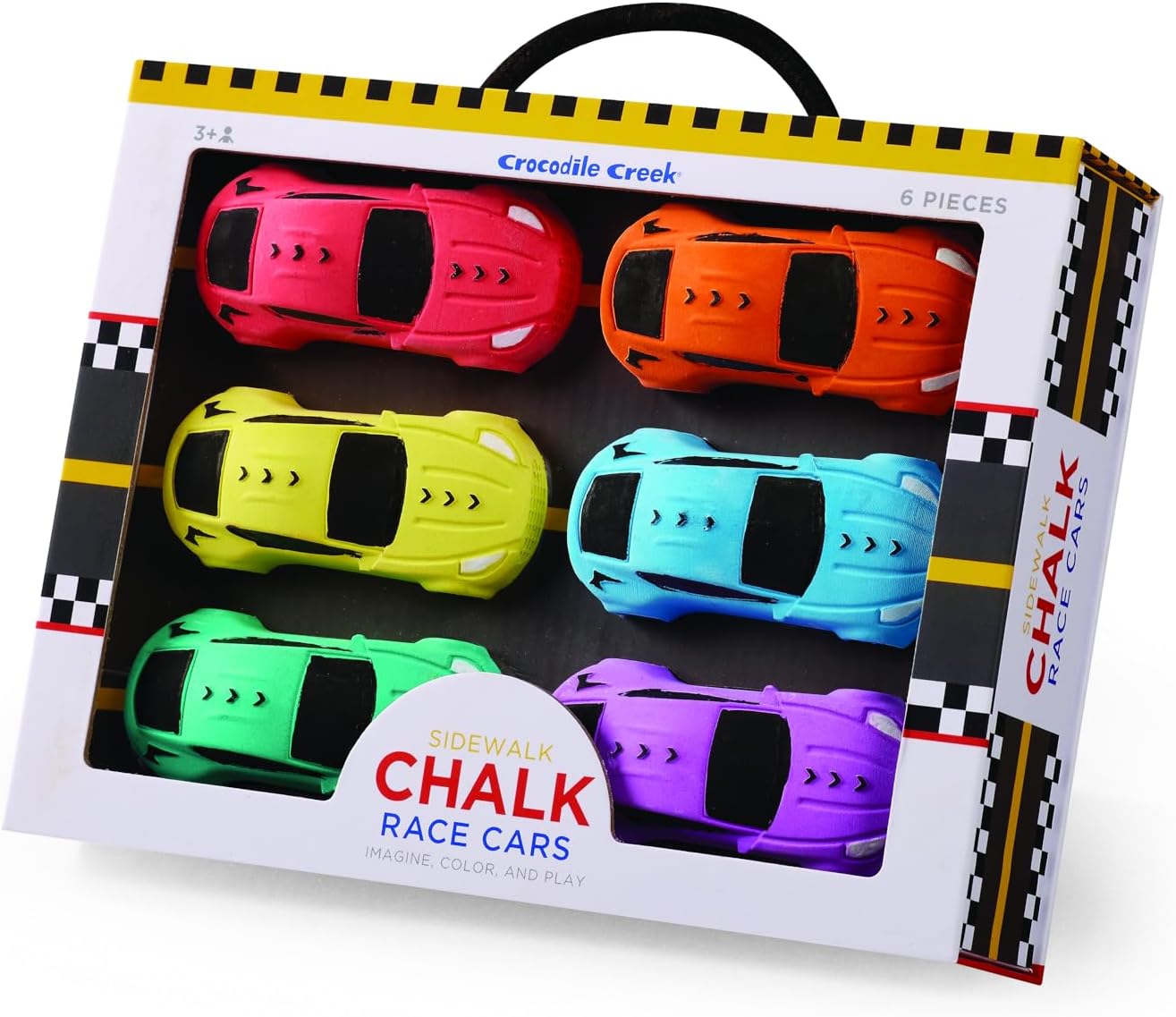 Crocodile Creek Sidewalk Chalk - Outside Art Set for Kids Ages 3 and Up - Encourages Creativity, Fun, and Outdoor Play - Ideal Playground Toys - Includes 6 Gum Machine-Shaped Pieces of Chalk