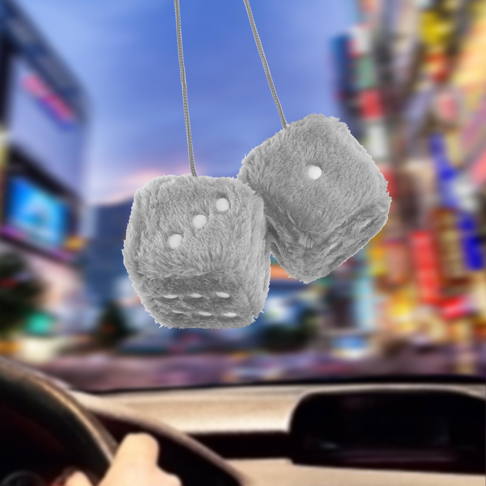 Dados De Felpa Ullidos Para Espejo De Autoóvil, 1 Par De Dados
