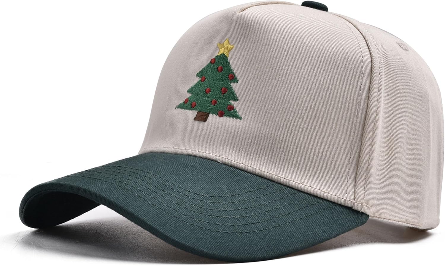 Christmas Hat- 3D Embroidered Adjustable Cotton Christmas Tree Baseball Caps for Men Women - Image 2