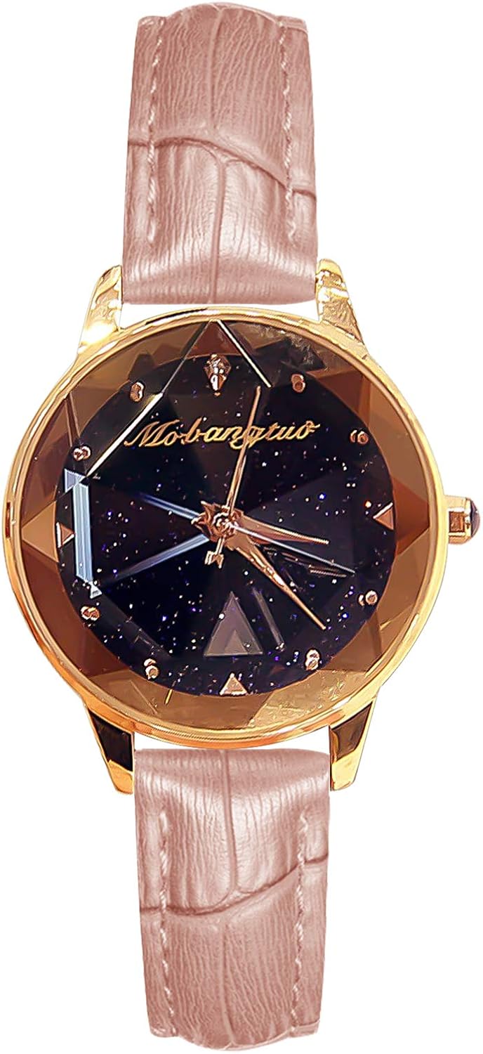 Rorios 可愛い 腕時計 女の子 レザーベルト 高校生 アナログウォッチ 星空 キラキラ プレゼント クリスマスギフト ピンク Rorios 可愛い 腕時計 女の子 レザーベルト 高校生 アナログウォッチ 星空 キラキラ プレゼント クリスマスギフト ピンク