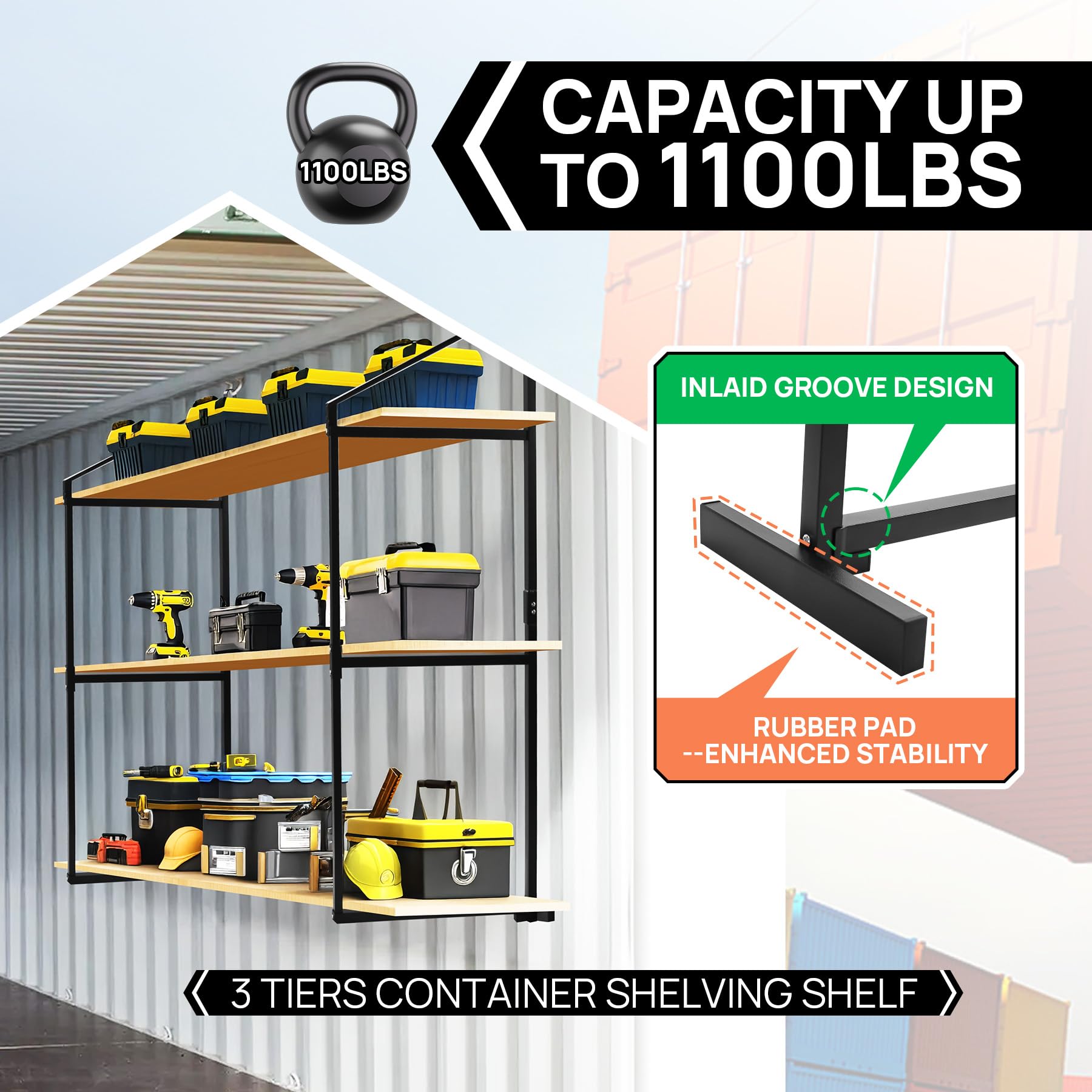 Snapklik.com : 4 Pack Shipping Container Shelving Shelf - 3 Tiers ...