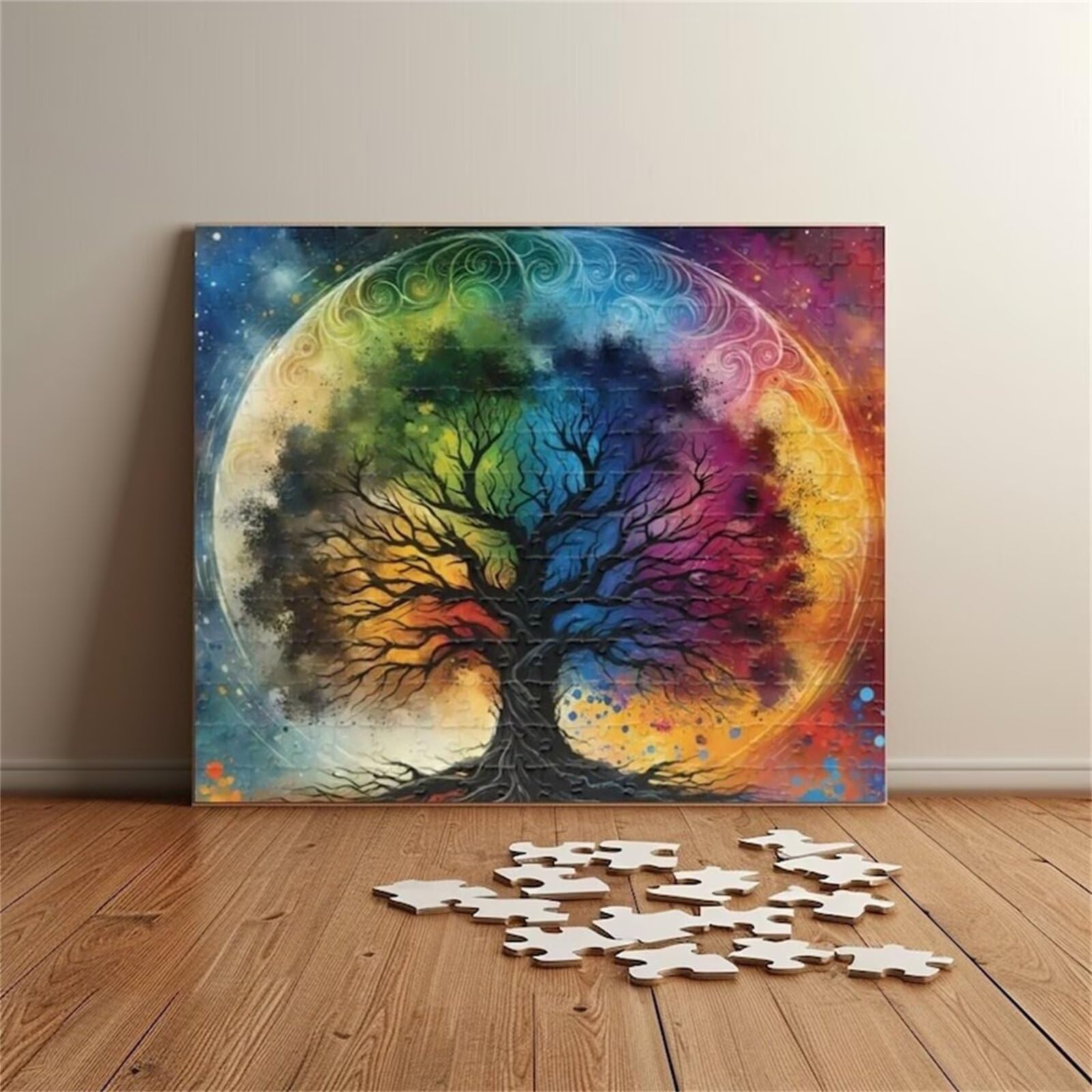 Puzzle 700 elementów Dorośli Akwarela Drzewa Cztery pory roku Trudne i wymagające puzzle Gry edukacyjne Klasyczne puzzle Puzzle 700 elementów Dorośli Stymulujący prezent 52 x 38 cm