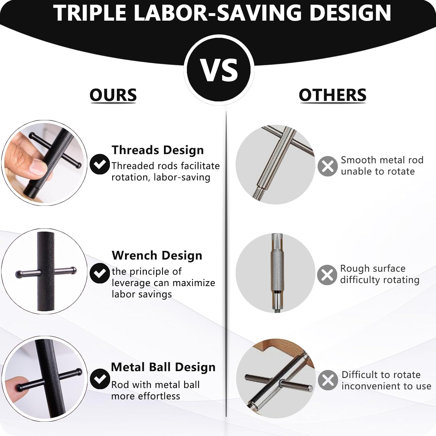 Hat Stretcher, Hat Stretchers for Fitted Hats, Wooden Hats Stretcher with Lever Wrench, Extender for Men Cowboy Baseball Cap - Image 3