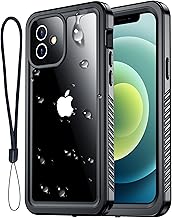 for iPhone 12 Case Waterproof, [IP68 Underwater][Dropproof][Dustproof][Real 360] [Non-Slip] Heavy Duty Tough Rugged Shockproof Protective Phone Case for iPhone 12 (6.1"), Black