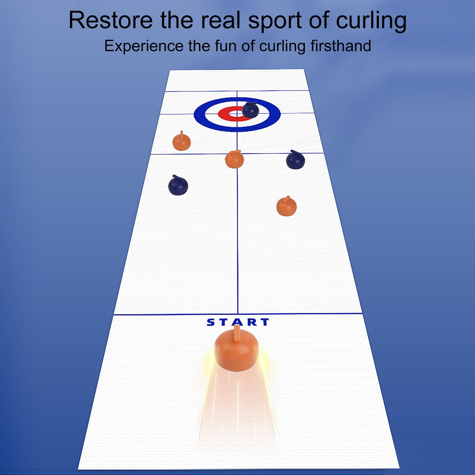Générique Curling de – Mini Gioco Sportivo di Pellet, Kit di Gioco da Scrivania Indoor | Tappetino Attività Familiare Multifunzionale da 53 x 10 Pollici per Intrattenimento Tempo Libero a Casa con Uno