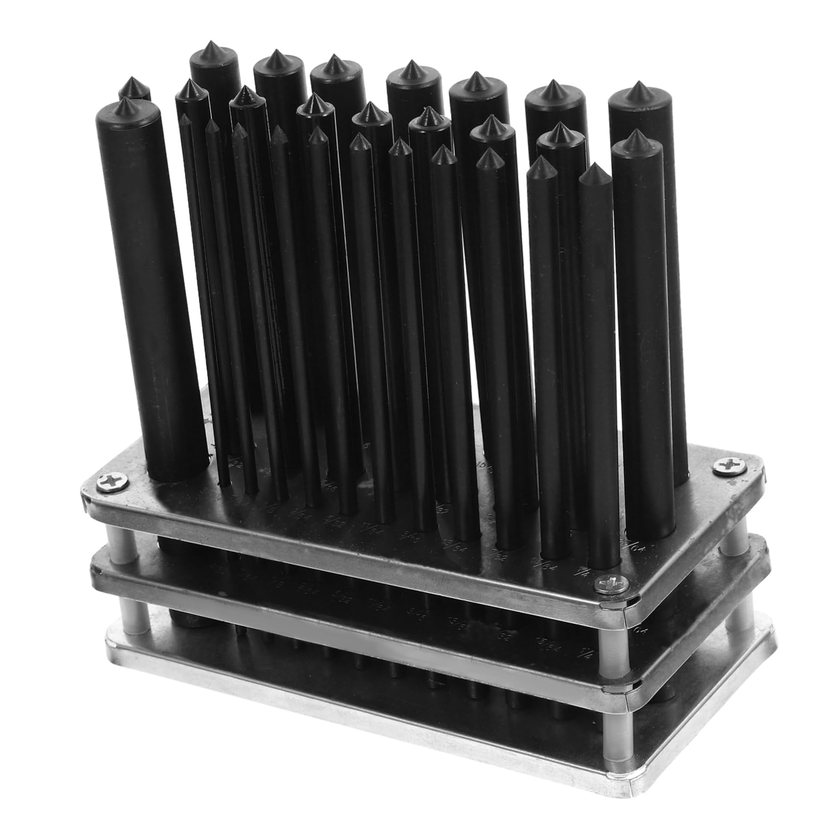 Juego de Punzones Cilíndricos de Acero Negro, 1 Set
