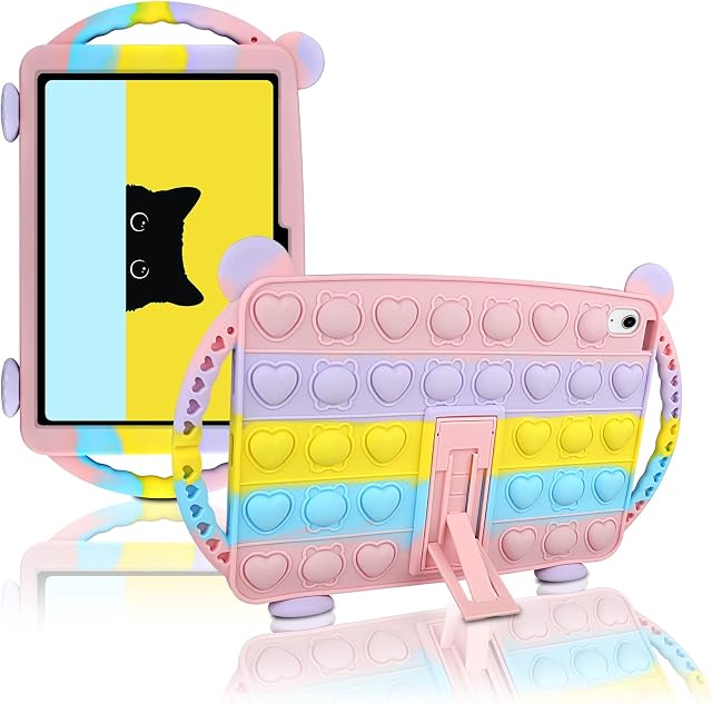 Vofolen for iPad 10th Generation Case 2022 with Fold Kickstand Silicone Pop Fidget Bubble iPad 10 Case for Kids Girls Protective Tablet Cover for iPad 10th Gen Case 10.9 inch 2022
