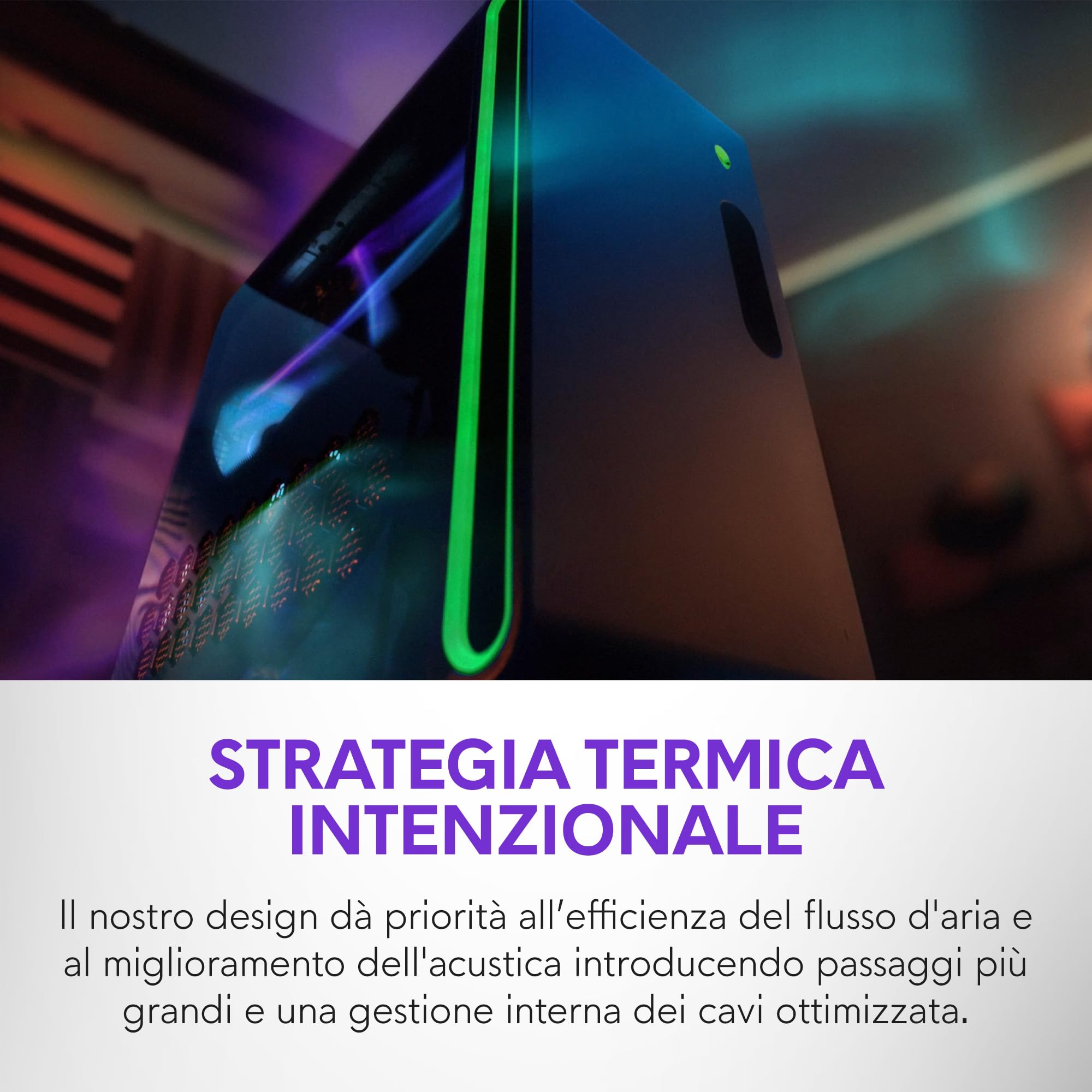 Alienware Aurora Desktop ACT1250, Intel Core Ultra 7 265KF, Windows 11 Home | NVIDIA GeForce RTX 5070 12GB GDDR7, 32GB DDR5 RAM, 1TB SSD, Wi‑Fi, Bluetooth, Ethernet 2.5G, Pronto per gaming