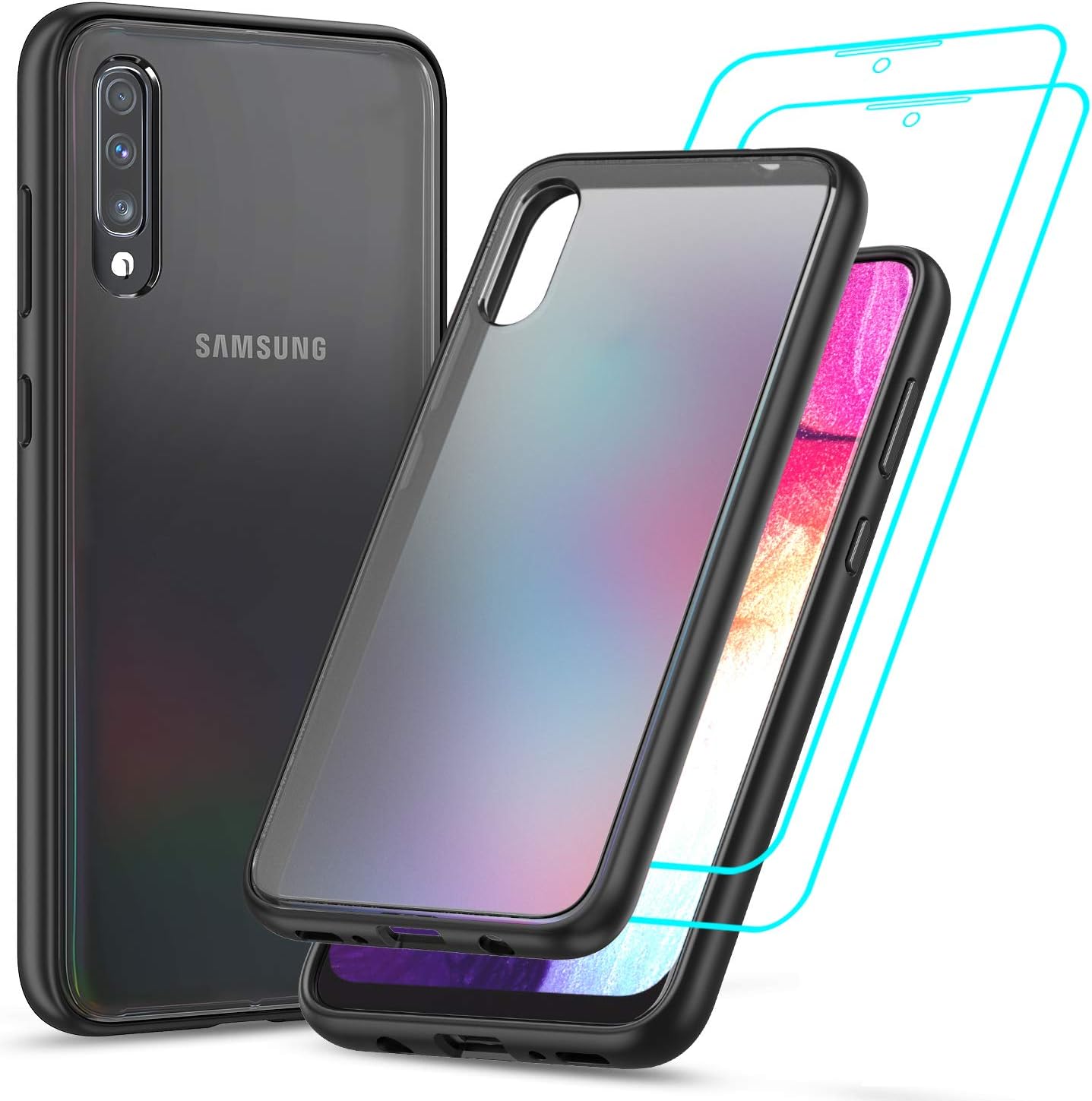 LeYi LG Stylo 5 Case, Stylo 5 Phone Case with Tempered Glass Screen Protector [2Pack], Military-Grade Shockproof Built-in Kickstand Magnetic Car Mount Protective Case for LG Stylo 5 (Black/Clear)