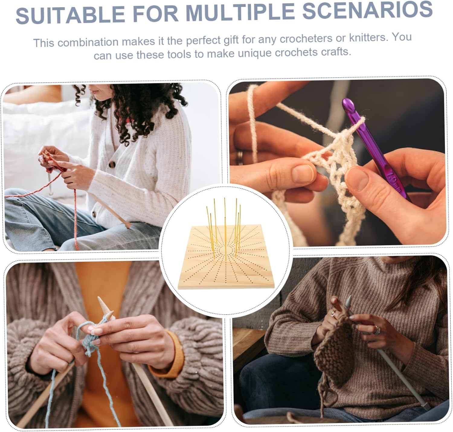 Hohopeti Handmade Blocking Board for Knitting Crochet Projects Design with Positioning Needles Knitting Aid Tool for Craft Enthusiasts
