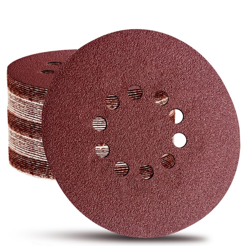 30pcs 225mm Sanding Discs 9 Inch 10 Hole Sanding Discs for Drywall Sander - 40 60 80 120 180 240 Mixed Grits Hook and Look Discs Sandpaper Sander Paper
