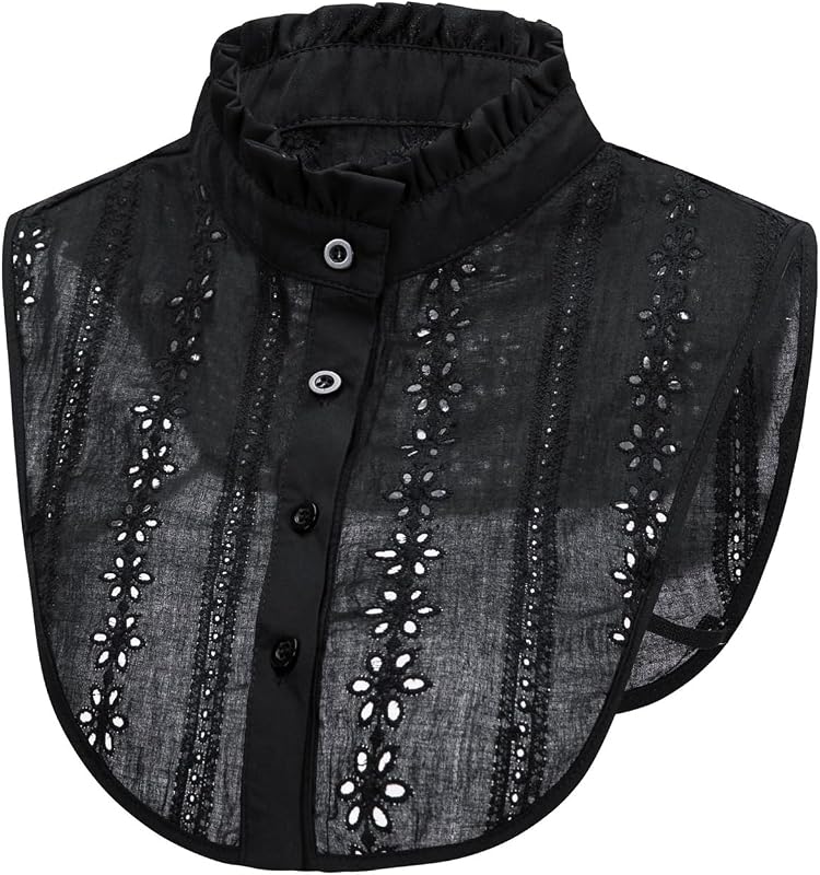 Eyibenlilan Jacquard Pure Cotton Fake Collar Comfortable and Breathable Hollow Out Dickey Collar Collar for Women & Girls