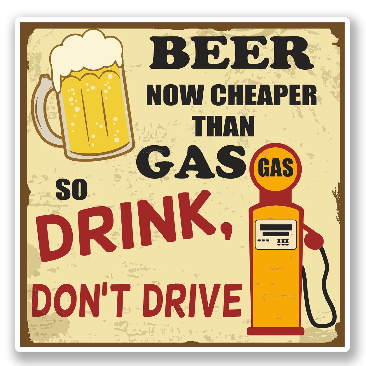 Destinationvinyl Multi 2 X Funny Beer Vinyl Sticker Bike Laptop Dad Brother Uncle Joke Drink #4450 (10Cm X 10Cm)