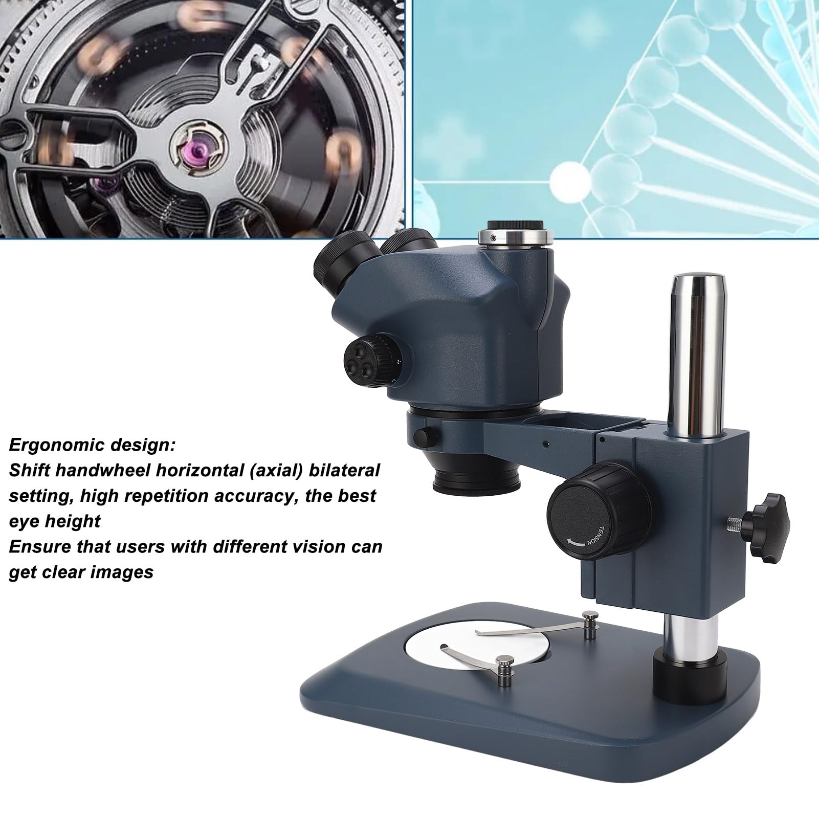 Microscopio Estéreo Trinocular de 7X a 50X Imágenes Claras con Campo Amplio para Uso en Laboratorio Diseño Ergonómico