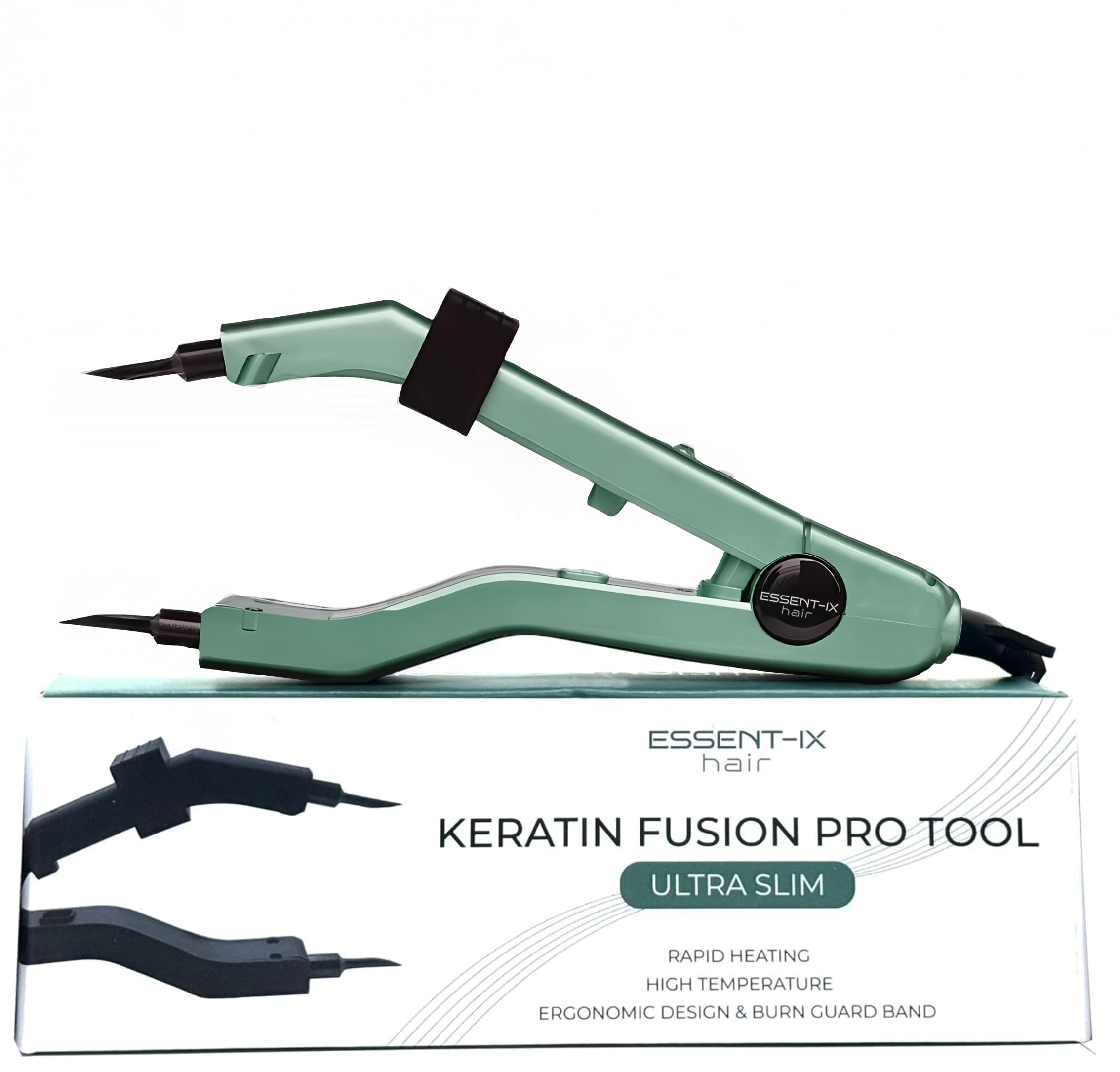 Professional Keratin Fusion Tool for Hair Extensions – Slim Long Heating Plates, Adjustable Temperature, Rapid Heat-UP, Seamless Fusion, Root Access,
