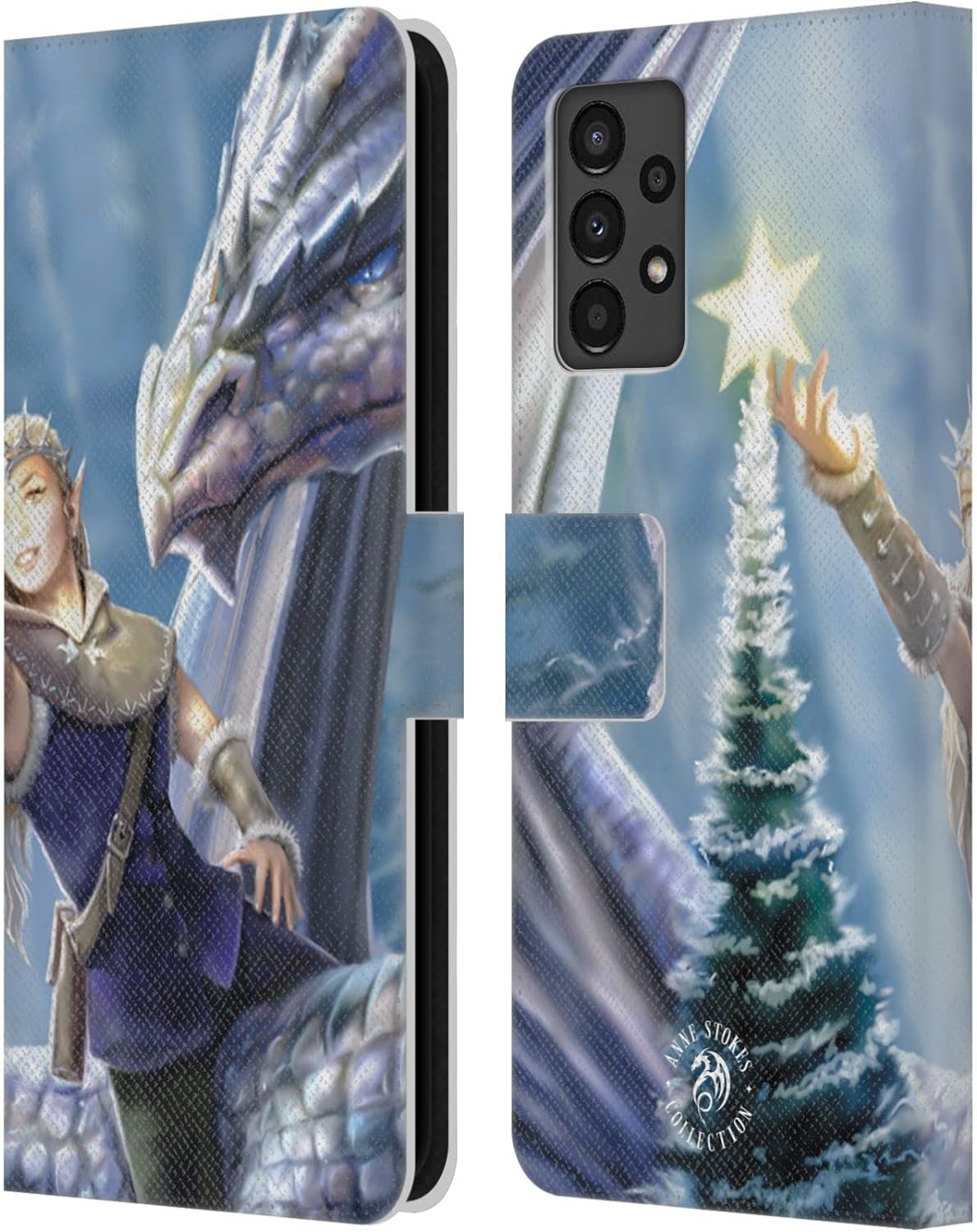 Head Case Designs Officially Licensed Anne Stokes Little Helpers Yule Leather Wallet Case Compatible with Samsung Galaxy A13 (2022)