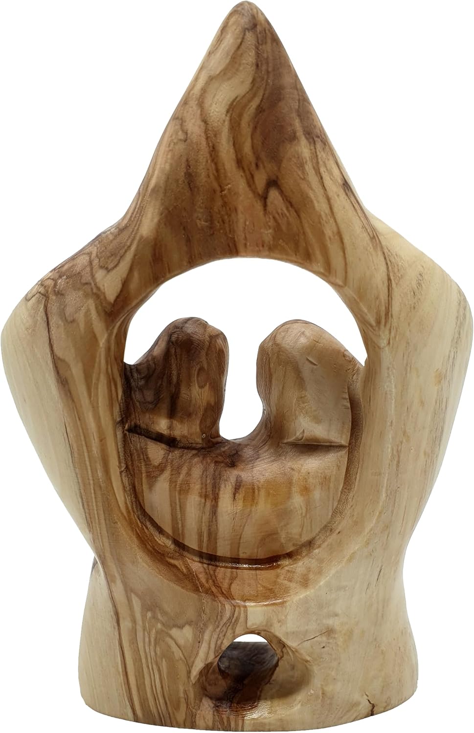 Zuluf Olive Wood Holy Family Star 6.4" - Large Hand Carved Nativity Scene Joseph Mary Baby Jesus Bethlehem Decor HOF045