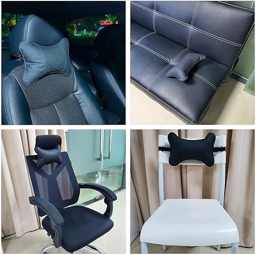 Miniatura 3 de MRTIOO 2 almohadas cervicales transpirables de piel sintética de dos caras para el cuello del automóvil, reposacabezas de automóvil, posicionadores