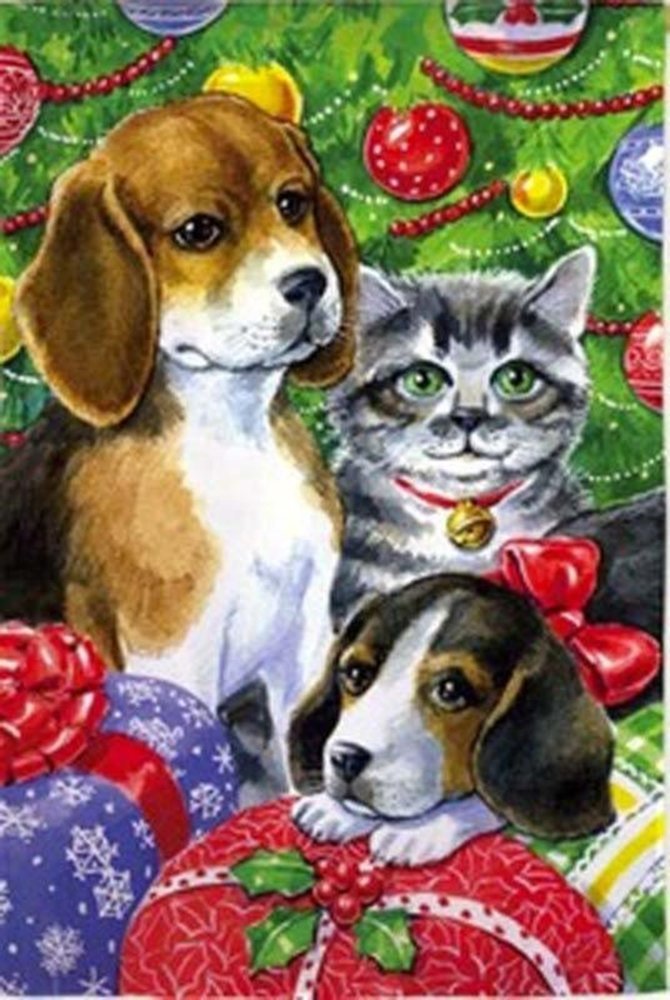 Drapeau en soie Reflections animaux Evergreen de taille régulière pour jardin
