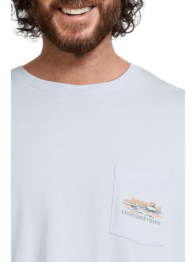 Blue Vineyard Vines Dockside Autumn Wakes Short-sleeve Pocket Tee
