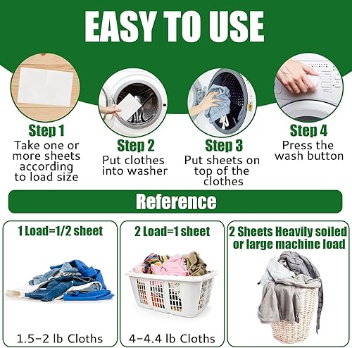 Miniatura 6 de Hojas de detergente para ropa de hasta 180 cargas, frescas sin perfume, ideales para viajes, apartamentos, dormitorios, sin plástico, sostenible,