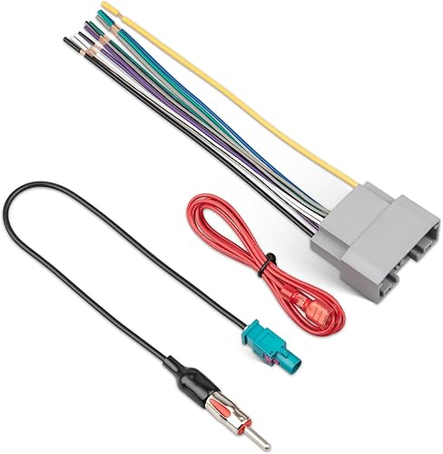 RED WOLF Arnés de cableado de radio con adaptador de antena para Select 2007-2016 Dodge / 2008-2016 Jeep/2007-2016 Chrysler Install Aftermarket