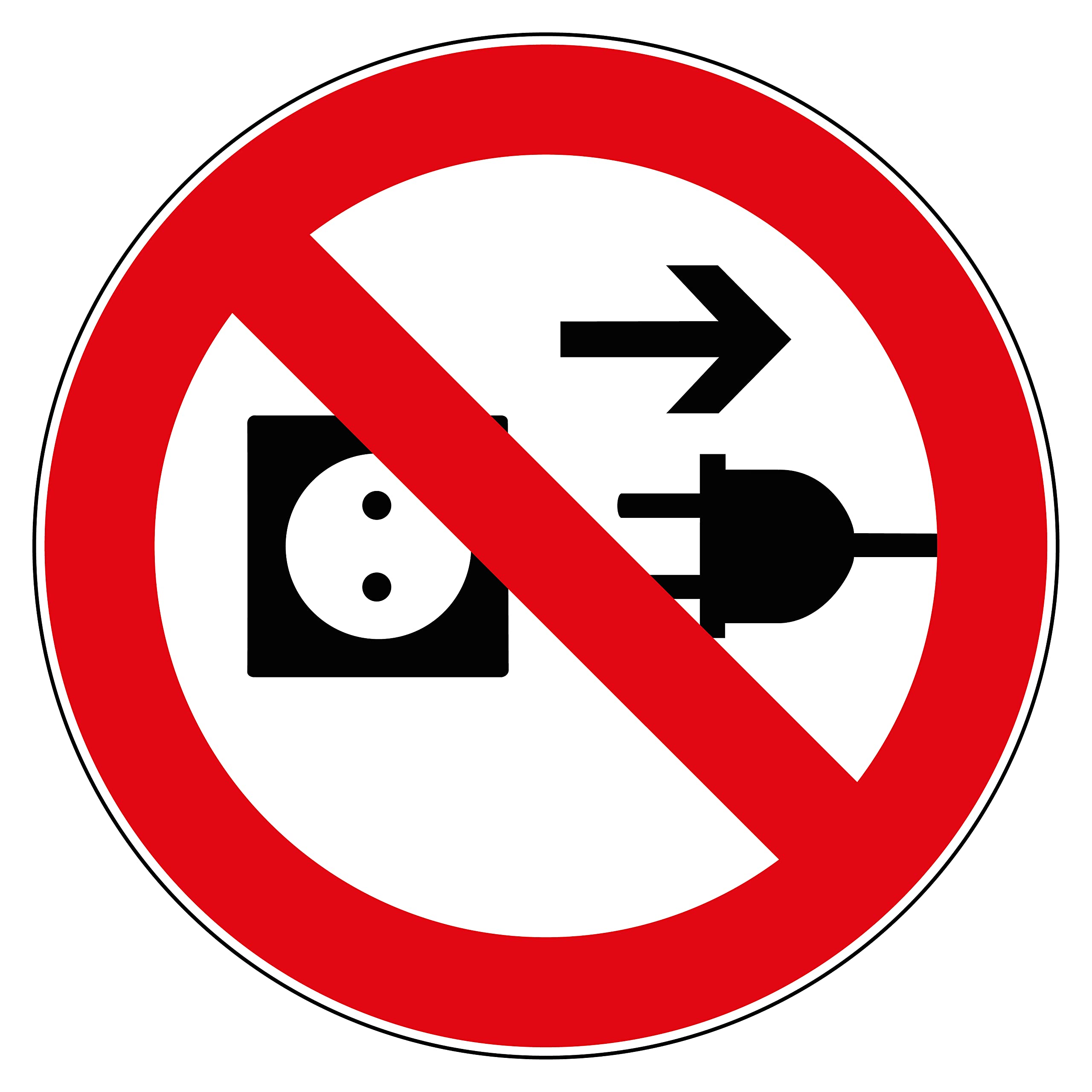 Warnschild 'Vor Dem Öffnen Netzstecker Ziehen' – Selbstklebend, UV-beständig