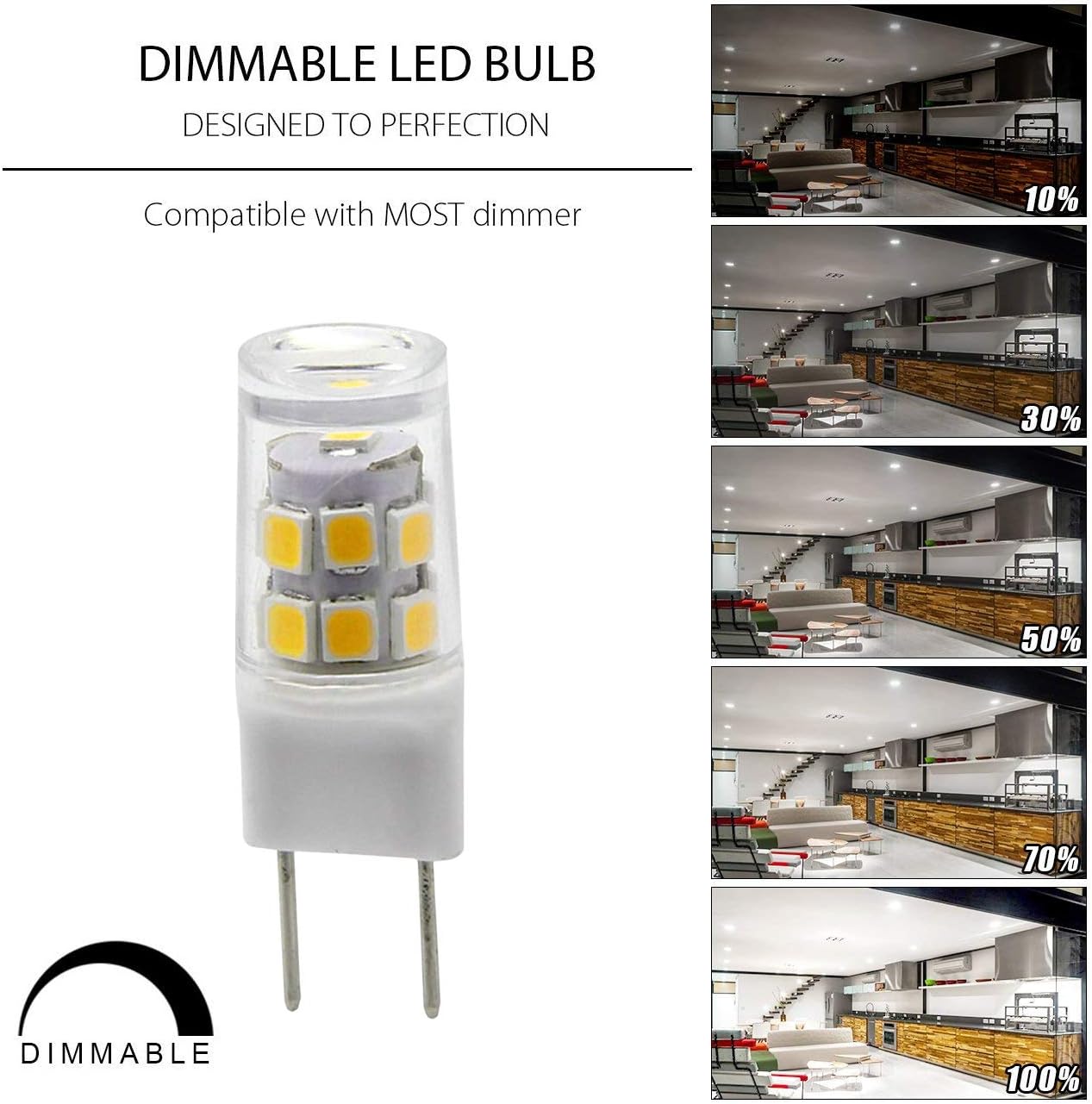 Hot Deals G8 LED Bulb Mini T4 JCD Type 120V 2.5W Equivalent to Bi-Pin G8 Base Halogen Bulb 20W-25W G8 LED Light Bulb 2700K-3000K for Under Cabinet Lighting, Puck Lights (Daylight White 6000K)