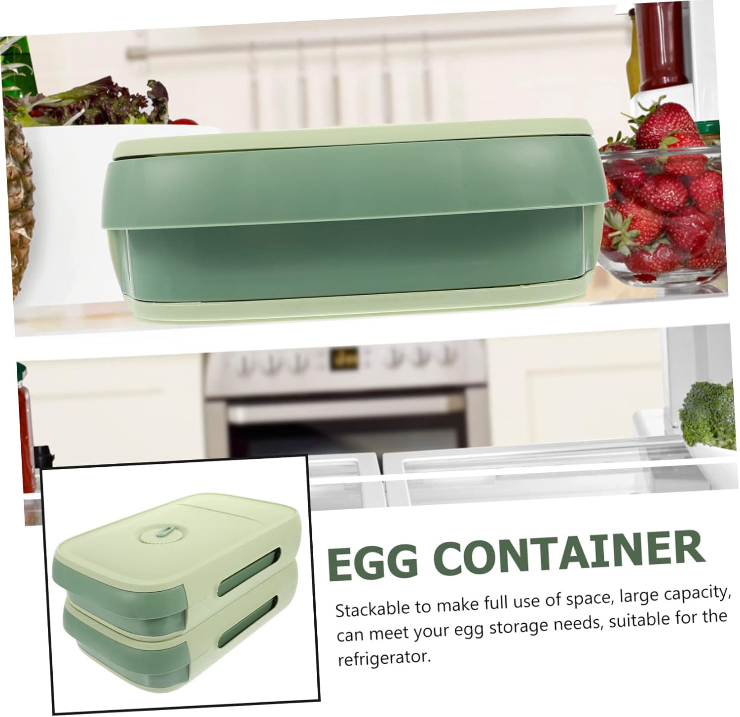 Egg Carrier Box Large Capacity Storage Container for Refrigerator Pp Material Easy to Use Design