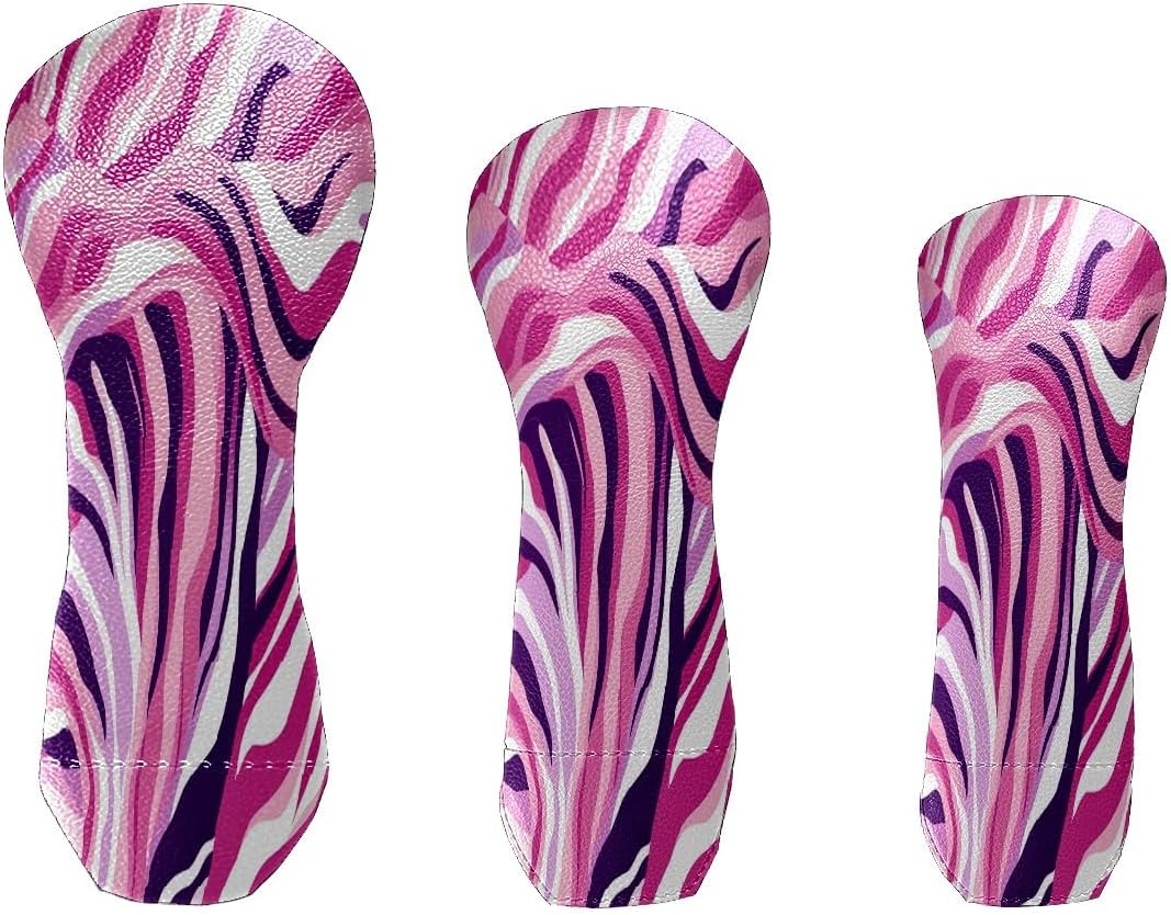 Funny Butterfly Colorful Golf Head Covers for Driver, Fairway, Hybrid & 3 Wood Premium PU Leather with Soft Velvet Lining Waterproof & Scratch-Resistant Unique Golf Gift for Men & Women