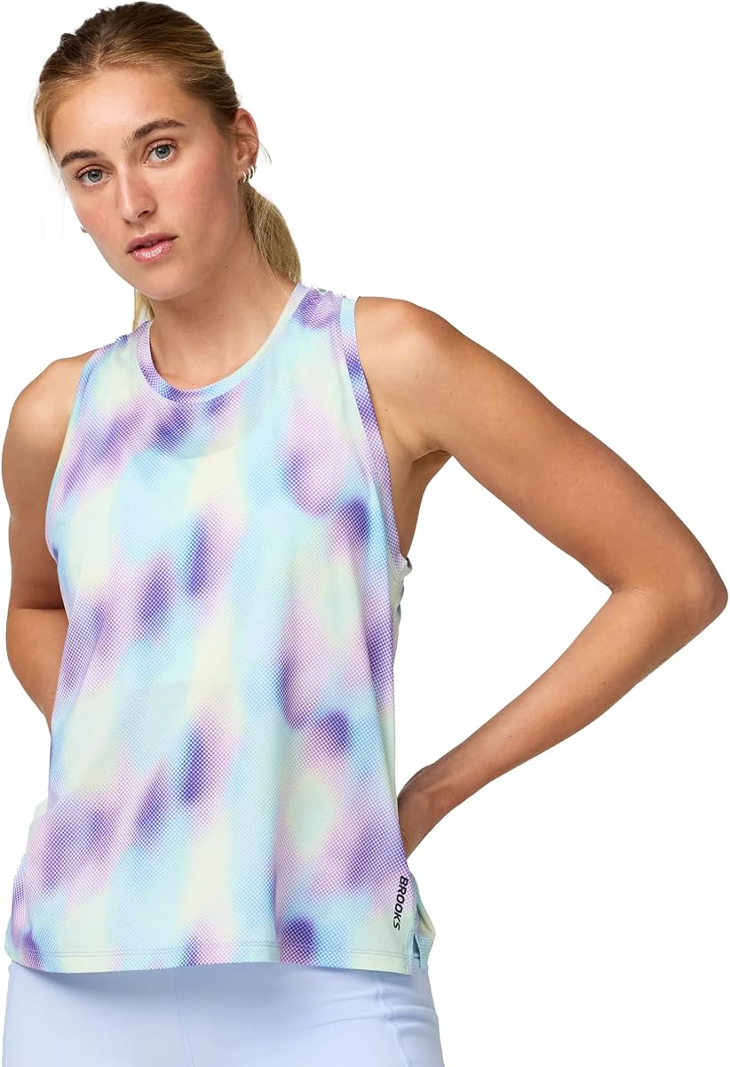 Camiseta de tirantes Brooks Dash para mujer, UPF 20+ Stretch Semi-Fitted