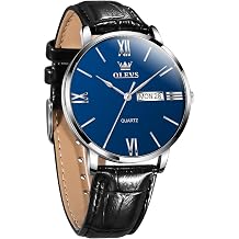 OLEVS Mens Watches Waterproof Dress Minimalist Analog Quartz Stainless Steel Casual Mens Wrist Watch with Day Date, Classic Luxury Elegant Roman Numerals Dial Big Face Relojes para Hombres